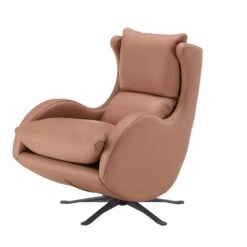 Fama Lenny Caramel Leather Swivel Rocking Armchair & Footstool -Housing Units Furniture Store 458c9ec7d4d5513b4ff7949f914366a0