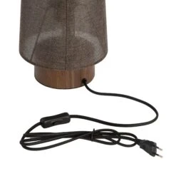 Howie Tall Conical Shear Brown & Dark Wood 52.5cm Table Lamp -Housing Units Furniture Store 45b24afbc0f3582ade5c56b2e3d8d14f