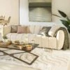 Claudia Cream Fabric 3 Seater Sofa