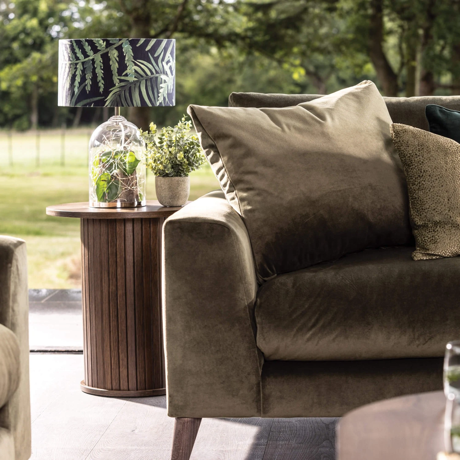 Annika Smoked Oak Slatted Round Side Table 6 Annika Smoked Oak Slatted Round Side Table - Image 6