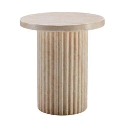 Albana Travertine Effect Side Table