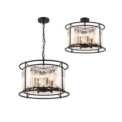 Samraat Satin Black & Crystal 6 Light Pendant -Housing Units Furniture Store 486d1f8edb940a681917b1a1088aea2f 1