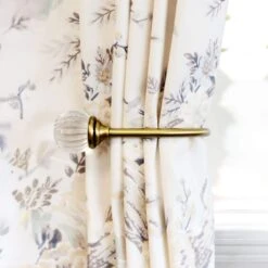 Laura Ashley Vivien Antique Brass Glass Curtain Holdback Pair