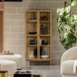 Aarhus Natural Oak Tall Display Cabinet