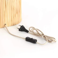 Laslo Natural Wood 94cm Table Lamp With Linen Shade -Housing Units Furniture Store 494861262a862579da25c53fbe95e5da