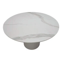 Irina White Marble Effect 119.5cm Round Dining Table -Housing Units Furniture Store 4987ba7101f5687bbeec5728e080597e