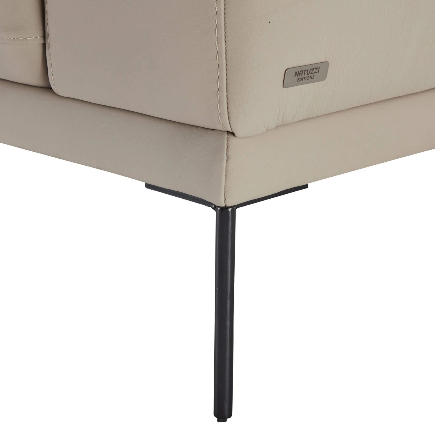 Natuzzi Editions Toledo Greige Leather 2 Seater Sofa 8 Natuzzi Editions Toledo Greige Leather 2 Seater Sofa - Image 8