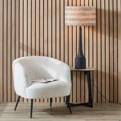 Black Wood Tall Neck Table Lamp Base