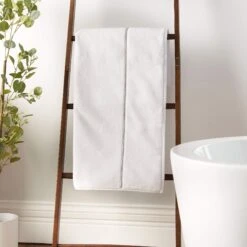 White Satin Stitch Bath Sheet -Housing Units Furniture Store 4b4747a6a9b178fa2a2d01984697f709 1