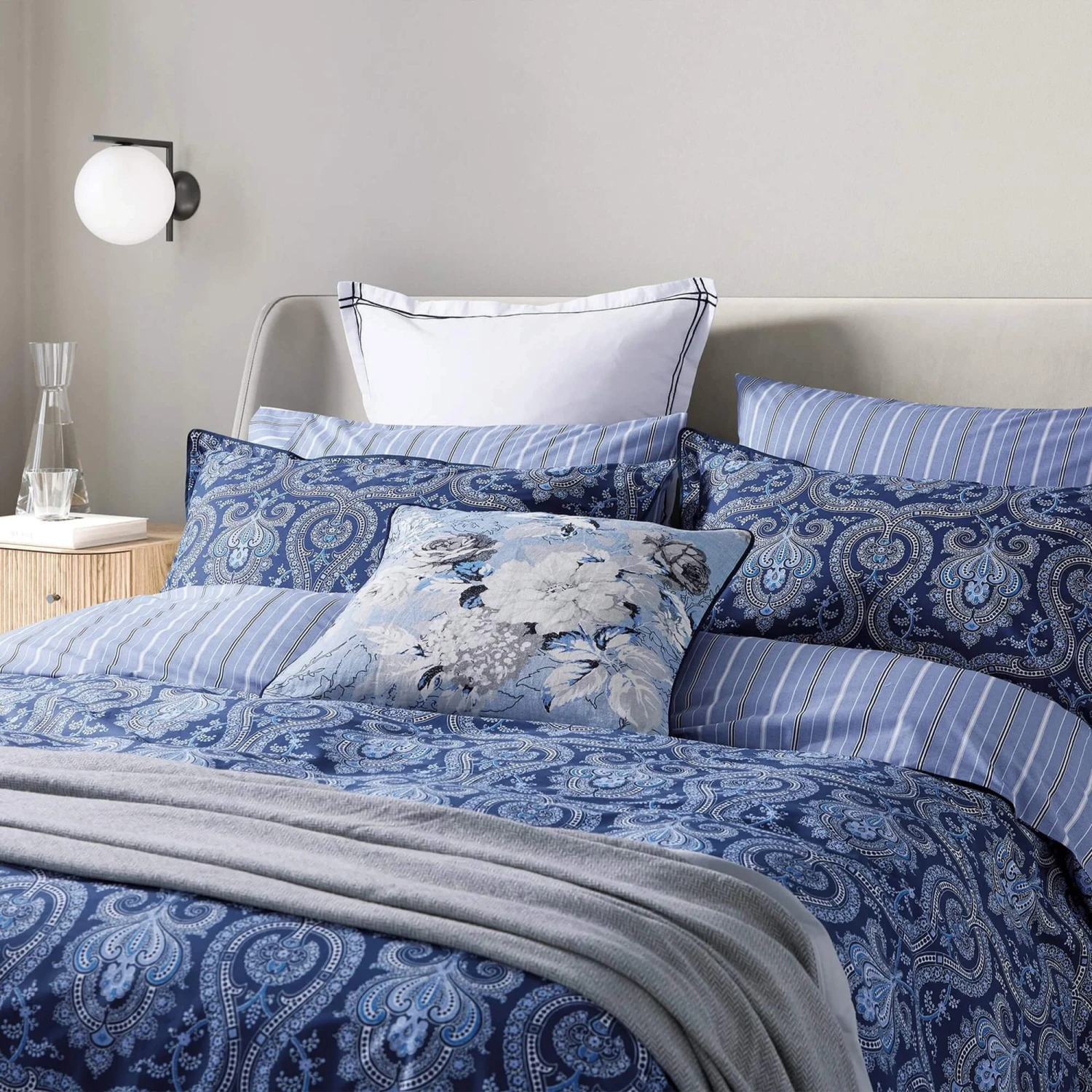 Bedeck Of Belfast Ellis 200 Thread Count Navy Single Duvet Set 3 Bedeck Of Belfast Ellis 200 Thread Count Navy Single Duvet Set - Image 3