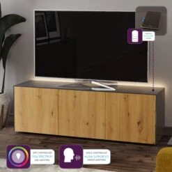 Frank Olsen Intelligent 150cm Grey Gloss & Oak TV Unit -Housing Units Furniture Store 4c803362bd93cc8356205a563a649700