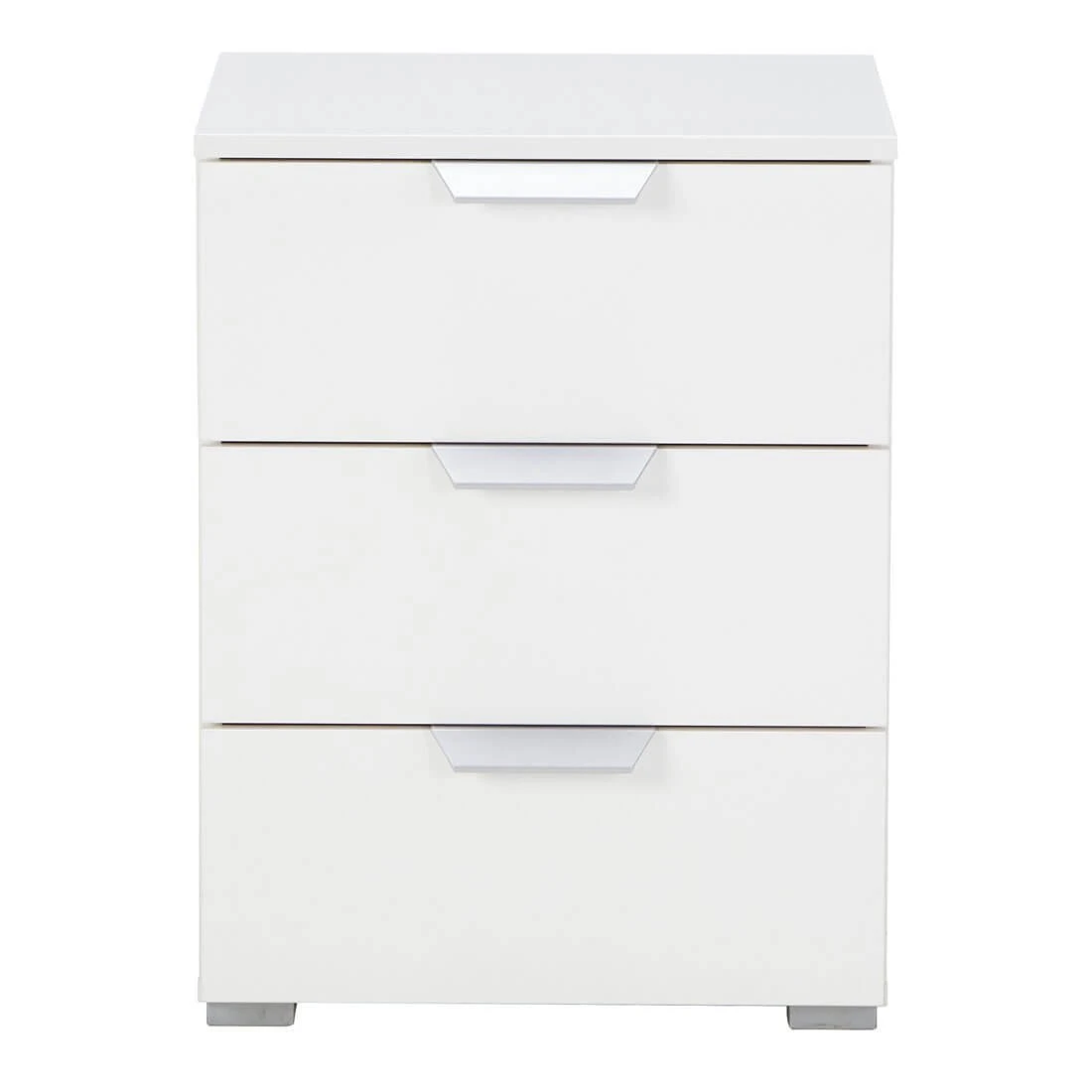 Lucy White 3 DrawerBedside Cabinet 2 Lucy White 3 DrawerBedside Cabinet - Image 2