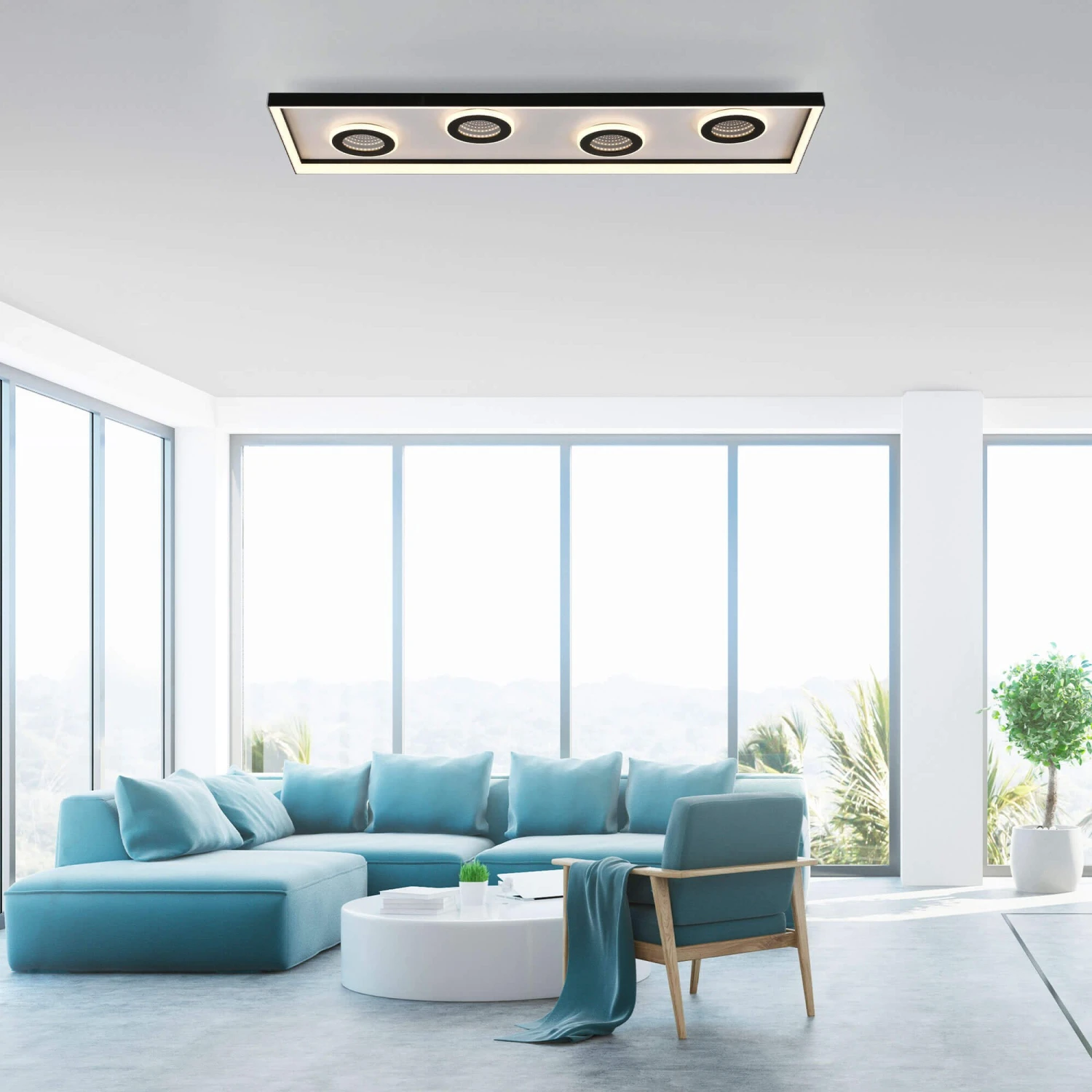 Infiniti 4 Ring Rectangular Flush Ceiling & Wall Light 1 Infiniti 4 Ring Rectangular Flush Ceiling & Wall Light
