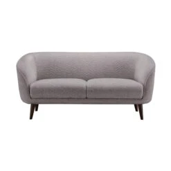 Adrienne Grey Boucle Fabric Loveseat