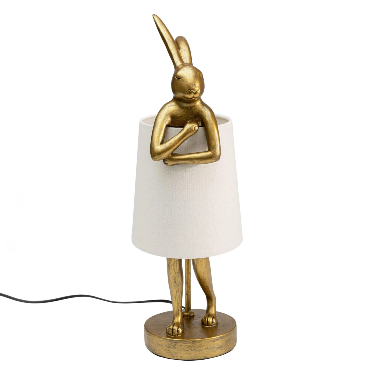 Gold Modest Rabbit 50cm Table Lamp With White Shade 2 Gold Modest Rabbit 50cm Table Lamp With White Shade - Image 2