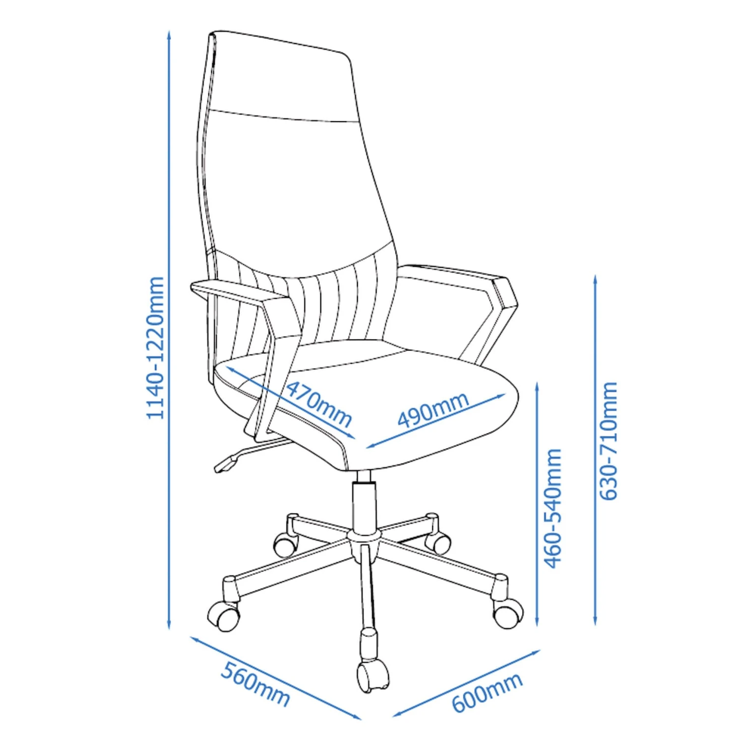 Bala Black Faux Leather High-Back Office Chair 5 Bala Black Faux Leather High-Back Office Chair - Image 5