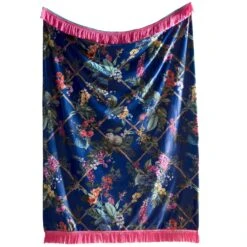 Laurence Llewelyn-Bowen Cotswold Fantasia 130cm X 180cm Navy Throw -Housing Units Furniture Store 503d064e713cdf5fb09467346a89c8c4