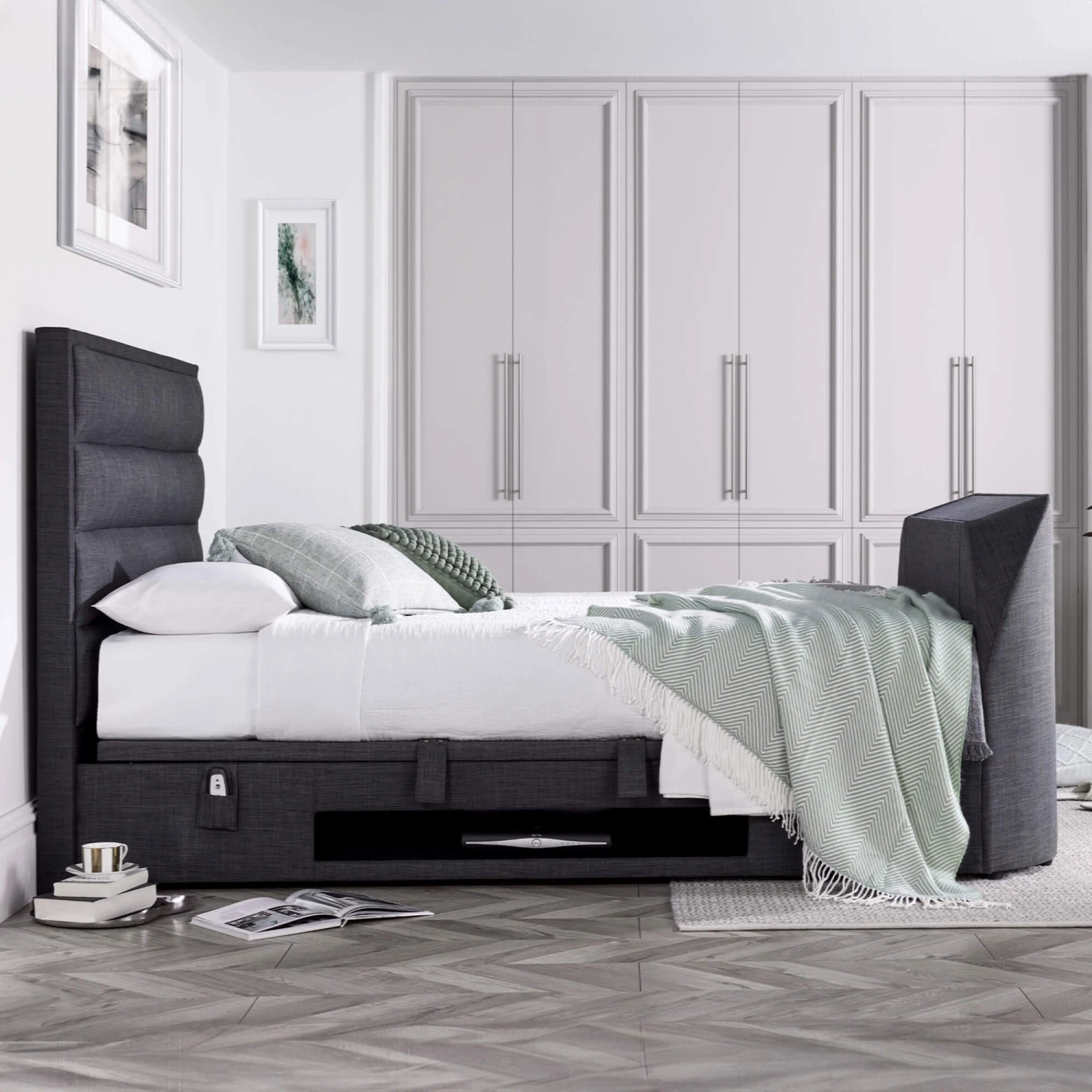 Kelso Pendle Slate 150cm Kingsize TV Ottoman Bed 1 Kelso Pendle Slate 150cm Kingsize TV Ottoman Bed