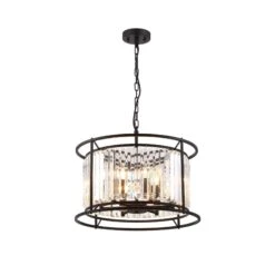 Samraat Satin Black & Crystal 6 Light Pendant -Housing Units Furniture Store 5183348ca9873df3e661ba5d00117db1 1