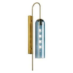 Ariah Blue Single Ribbed Glass Wall Light -Housing Units Furniture Store 52fc1d9145cca10c230b85d13064bbd2