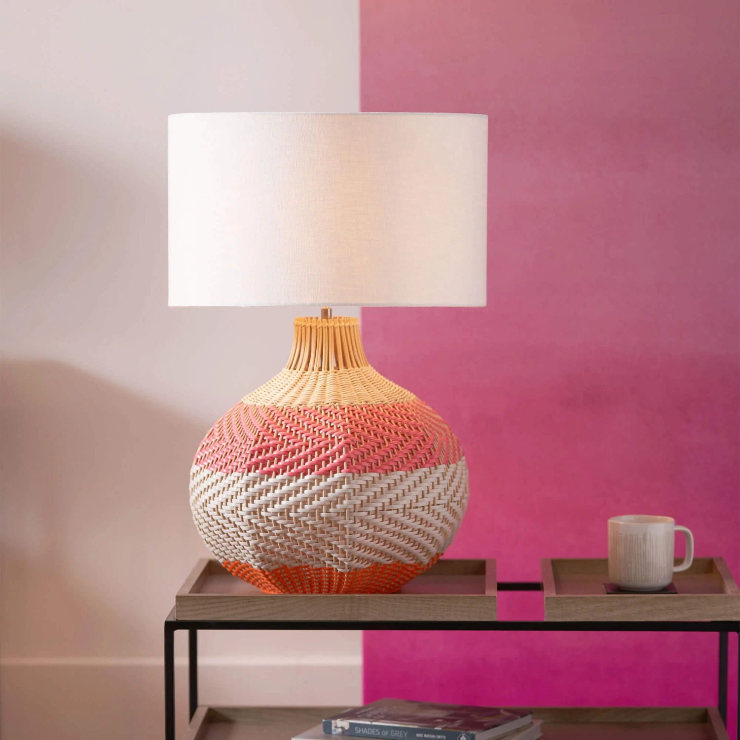 Designers Guild Brera Pimento Orange Large Rattan Table Lamp 1 Designers Guild Brera Pimento Orange Large Rattan Table Lamp
