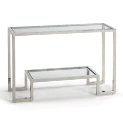 Roma Clear Glass Console Table