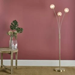 Avari Brass & Frosted Glass Floor Lamp