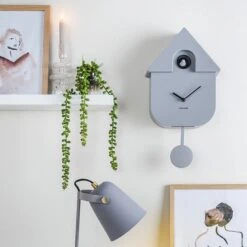Cuckoo Mouse Grey Wall Clock