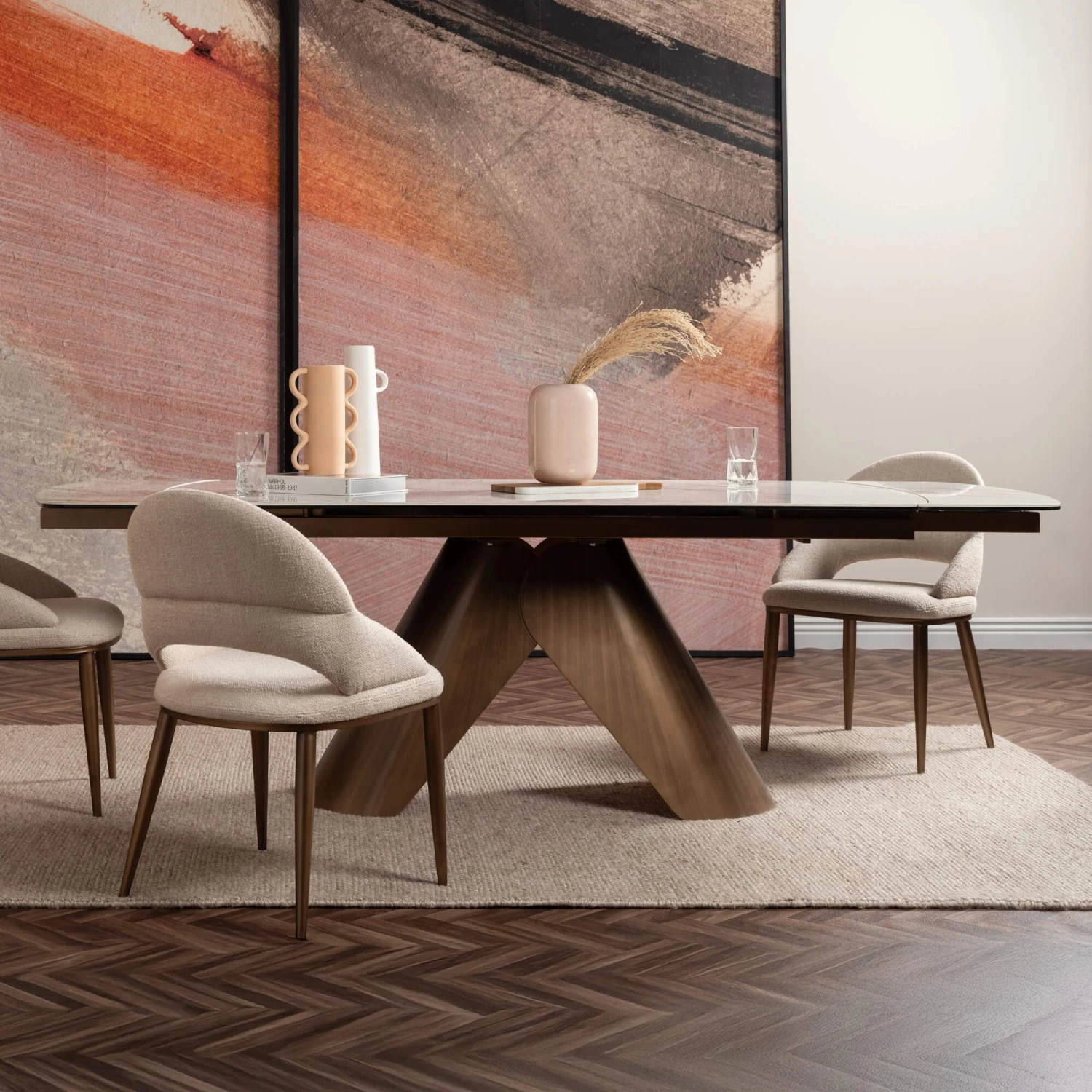 Glass House Caldo Bronze Ceramic 180cm Extending Dining Table 1 Glass House Caldo Bronze Ceramic 180cm Extending Dining Table