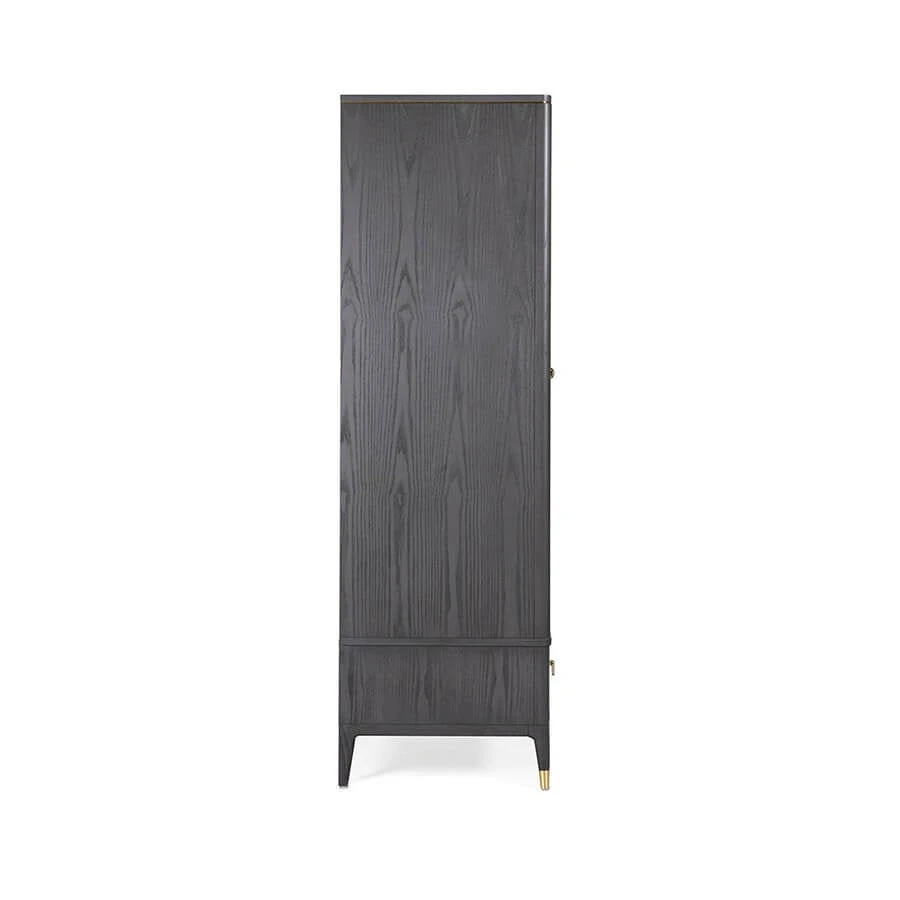 Davina Ebony 2 Door 2 Drawer Wardrobe With Gold Handles 3 Davina Ebony 2 Door 2 Drawer Wardrobe With Gold Handles - Image 3
