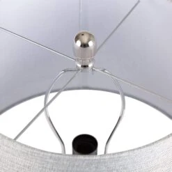 Silver Mercury Round Glass Table Lamp With Grey Shade -Housing Units Furniture Store 5620c4de9342153d3f75b0f5637cc104