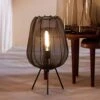Plumeria Black Tripod Mesh Table Lamp