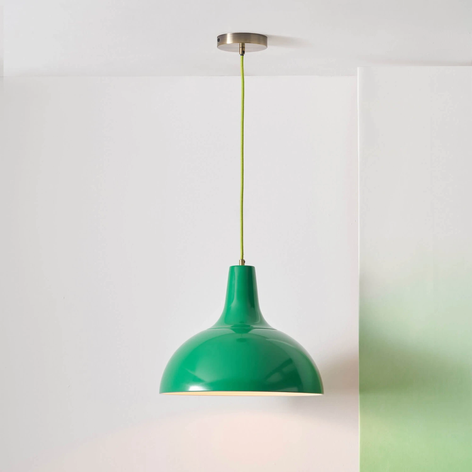 Designers Guild Tortona Emerald Green Pendant Light 1 Designers Guild Tortona Emerald Green Pendant Light
