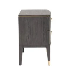 Davina Ebony 2 Drawer Bedside Table With Gold Handles -Housing Units Furniture Store 571fa2cf689f11f1815e6f2dbb9b6b34