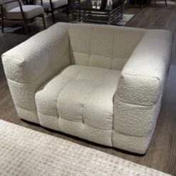 Cosima Cream Boucle Fabric Armchair