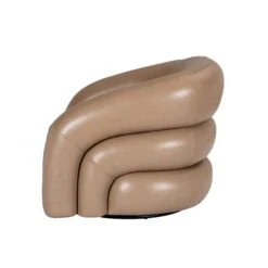 Glass House Arlo Taupe Leather Swivel Chair -Housing Units Furniture Store 58f9f449502c344ad040b37085fa9c22