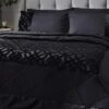 Catherine Lansfield Lattice Velvet Black Bedspread