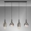 Hectar Pewter & Smoked Fade Glass 4 Light Bar Pendant