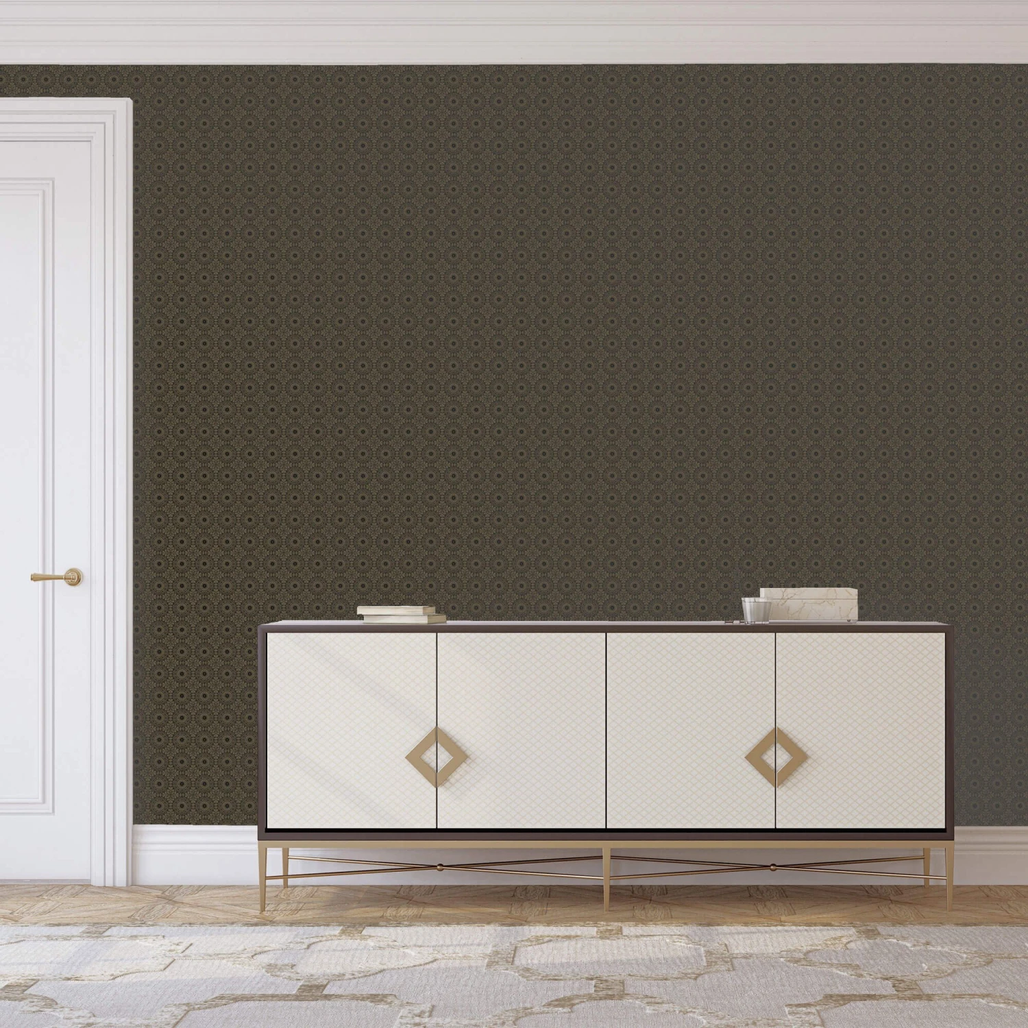 Symmetrical Chic Black & Gold Wallpaper 5 Symmetrical Chic Black & Gold Wallpaper - Image 5