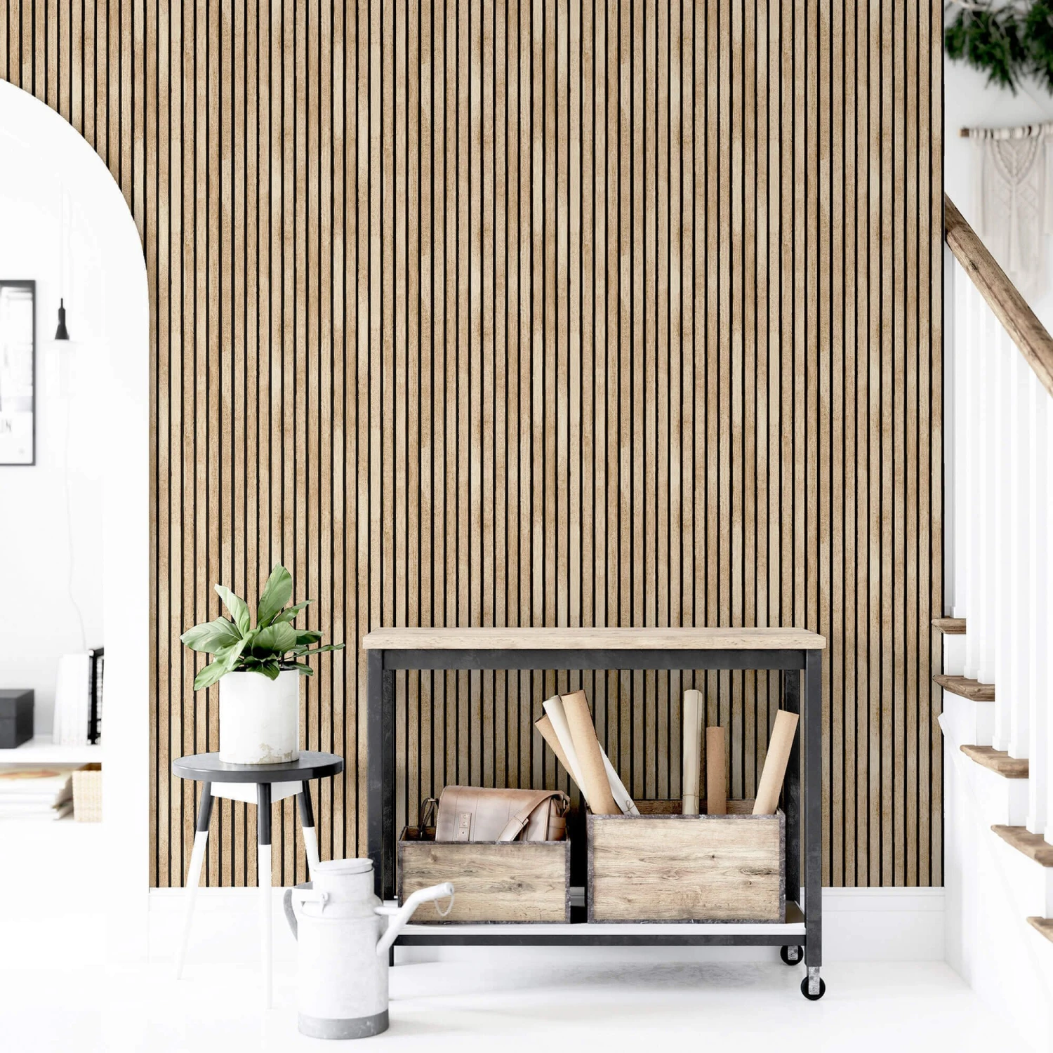 Wood Slats Natural Wallpaper 1 Wood Slats Natural Wallpaper