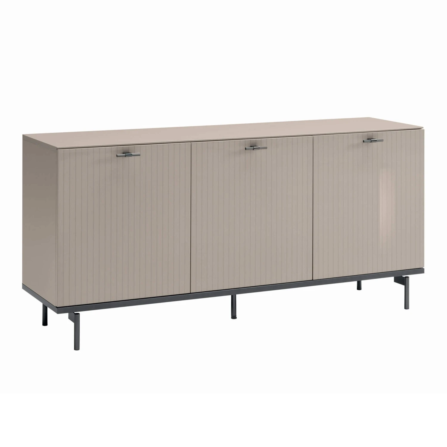 Caren High Gloss Pearl Line 214cm 3 Door Sideboard 2 Caren High Gloss Pearl Line 214cm 3 Door Sideboard - Image 2