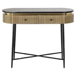 Ivette 2 Drawer Gold Console Table Gold