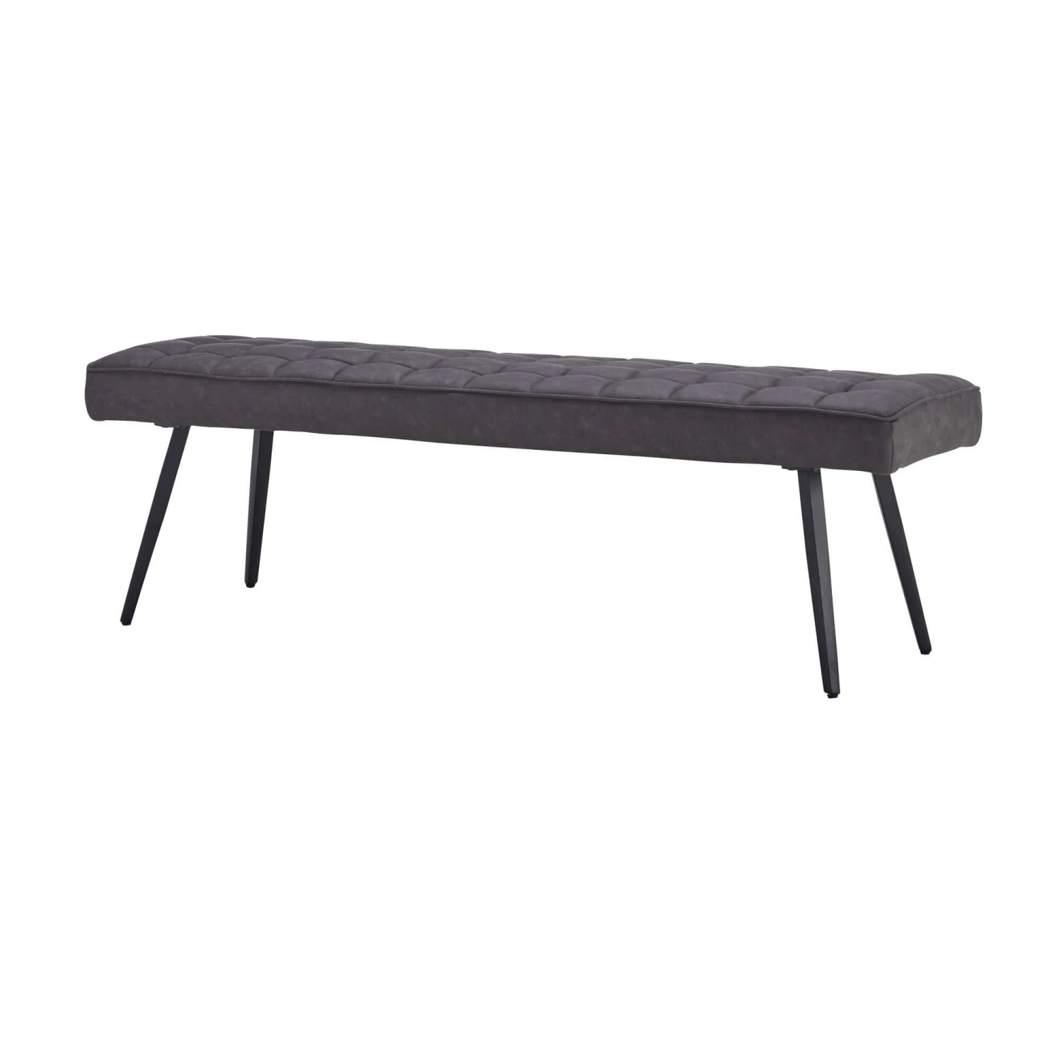 Moretti Grey Faux Leather Straight Dining Bench 1 Moretti Grey Faux Leather Straight Dining Bench