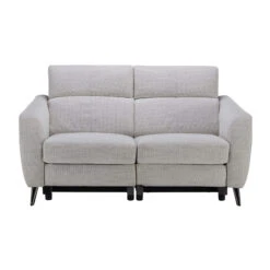 Fiastra White Fabric Power Recliner Loveseat
