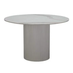 Irina White Marble Effect 119.5cm Round Dining Table -Housing Units Furniture Store 5d163bdf6f1fb45df949fe376ca5b468