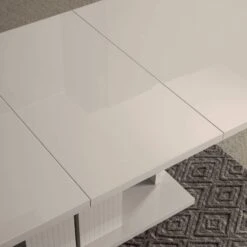 Caren High Gloss Pearl Line 196cm Extending Dining Table -Housing Units Furniture Store 5dc7eb376228ada3885917cc11baf4be