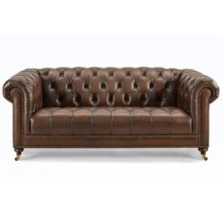 Balmoral Vintage Tabac Leather 3 Seater Sofa