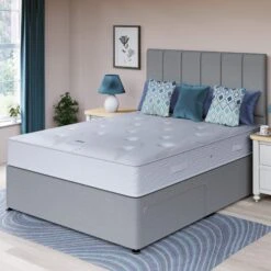 Royal Ortho 135cm Double Mattress & Sierra Silver 2 Drawer Divan Base