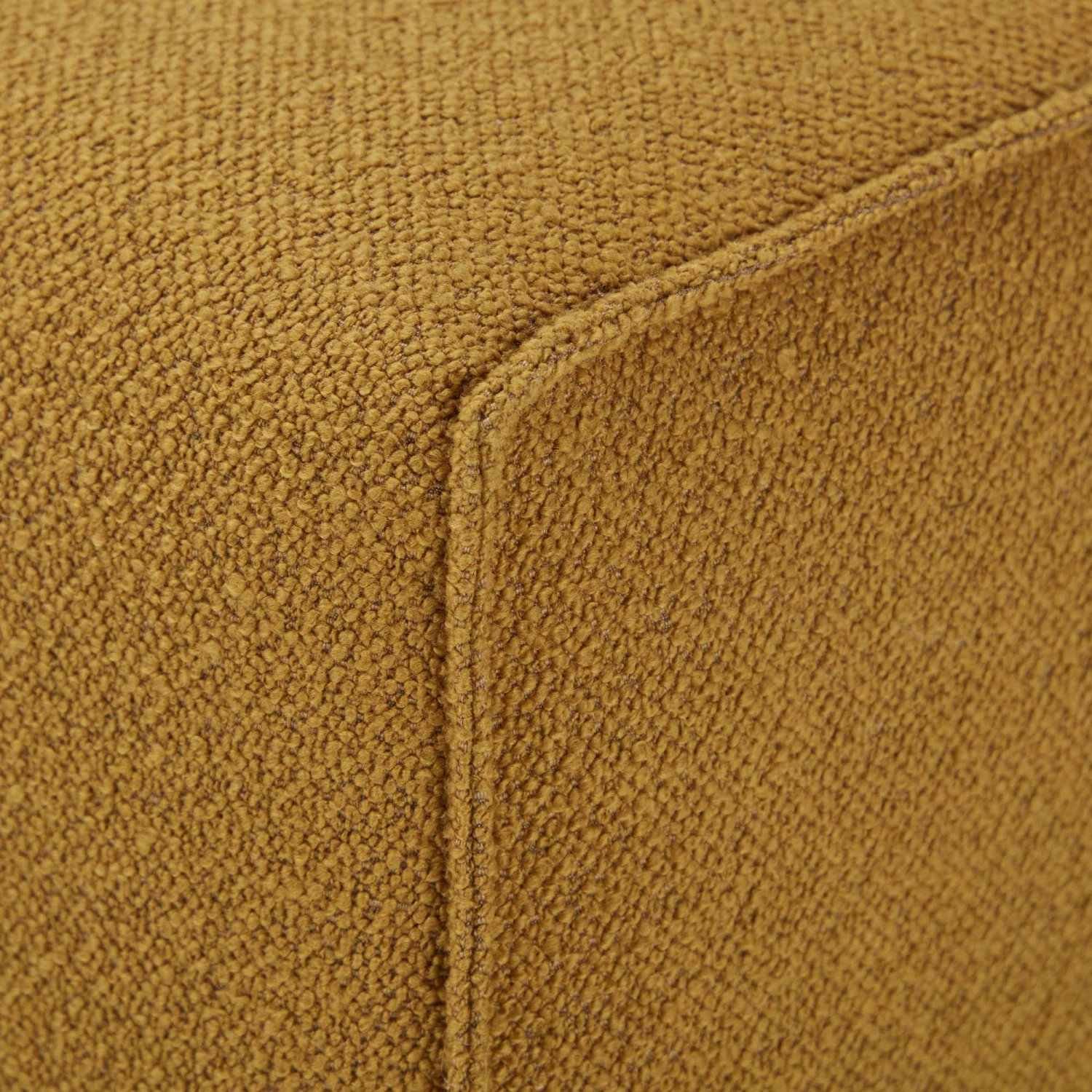 Aarhus Mustard Boucle Fabric Square Footstool 3 Aarhus Mustard Boucle Fabric Square Footstool - Image 3