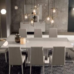 Caren High Gloss Pearl Line 196cm Extending Dining Table -Housing Units Furniture Store 5ead2e77317aa1a0f652758b8e4b1072